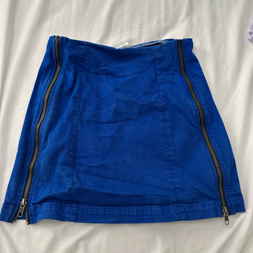 LF Carmar Royal Blue Zippered Skirt